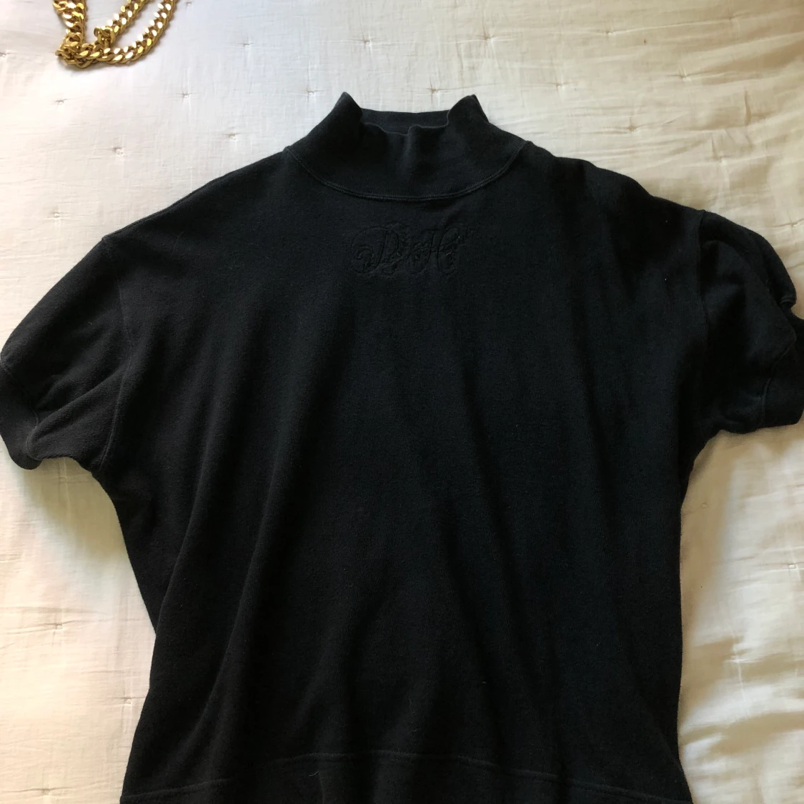 Svart kortärmad polotröja - 90