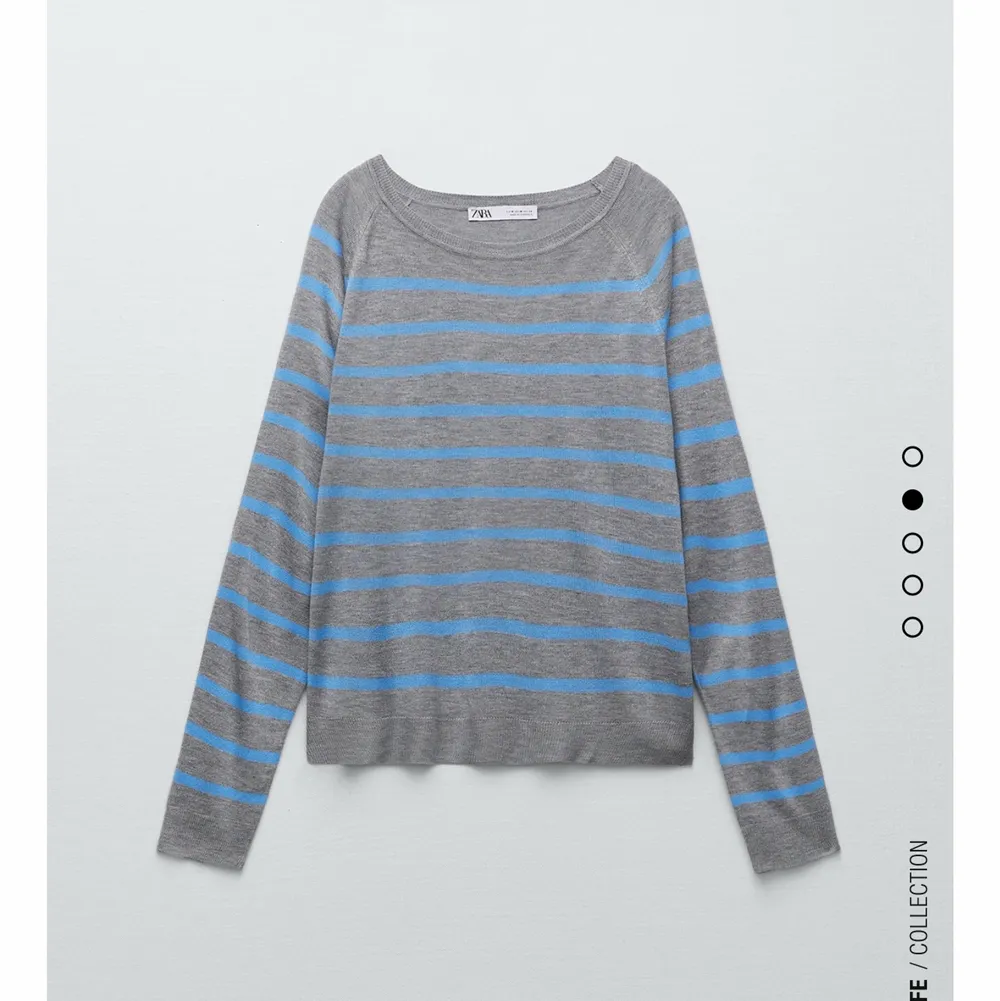 En fin grå tröja med blå ränder från zara, helt oanvänd💗. Tröjor & Koftor.