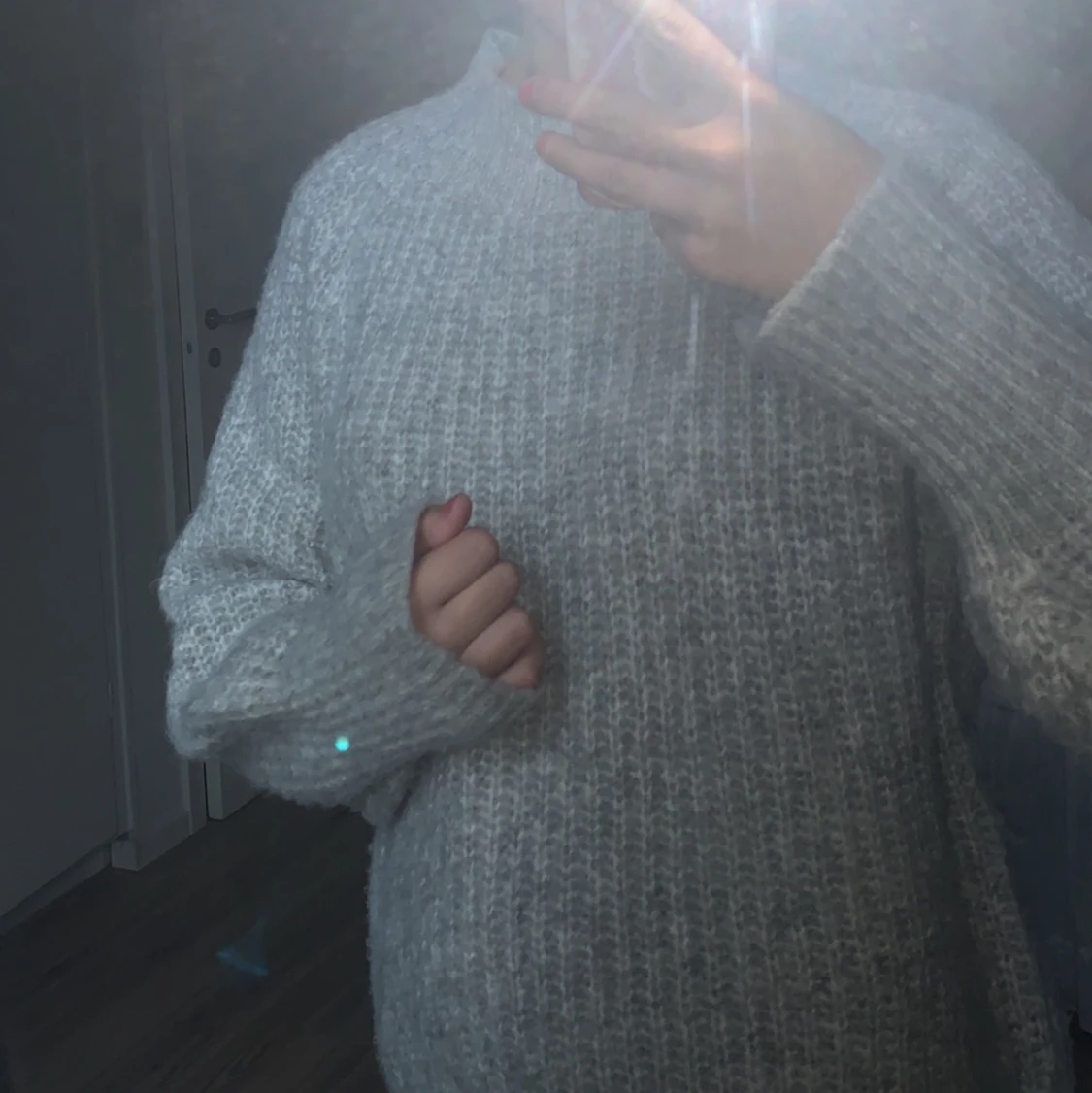 Grå stickad tröja - 91