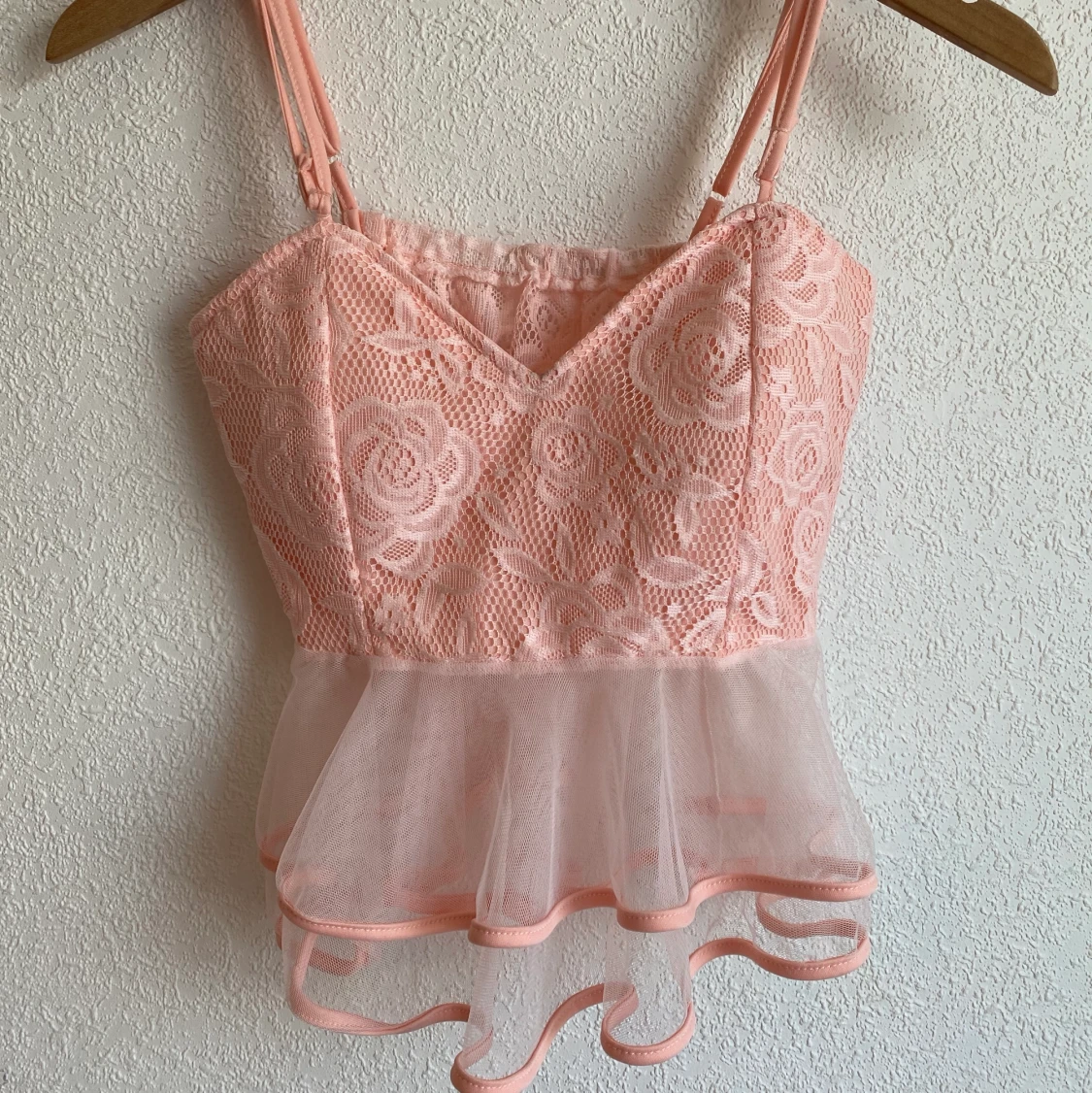 Rosa spets topp - 90