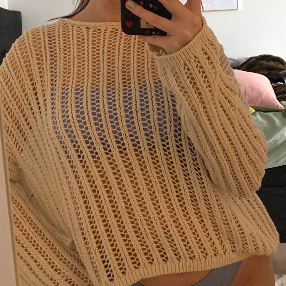 Nätstickad tröja, S
