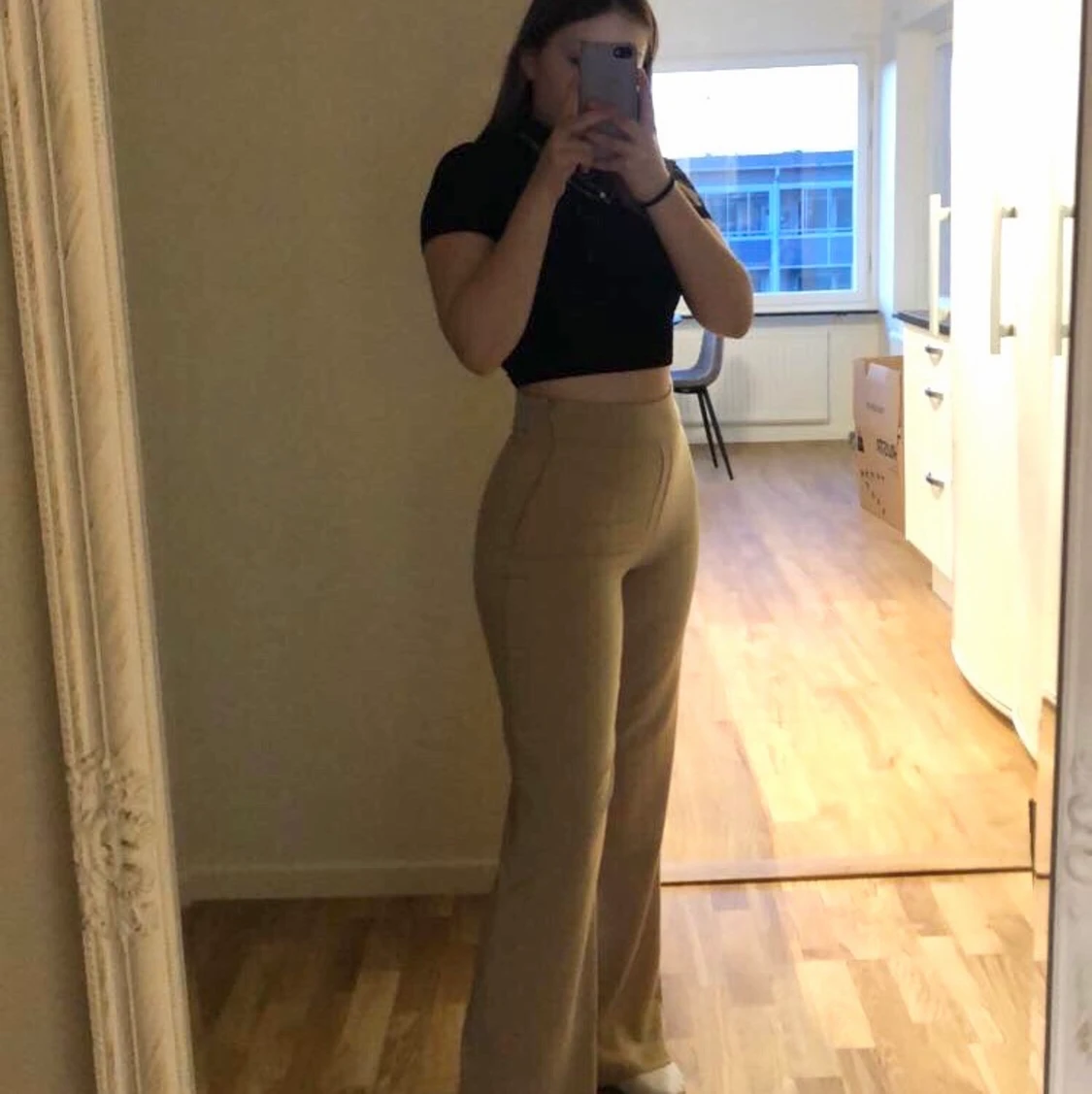 Beiga kostymbyxor  - 90