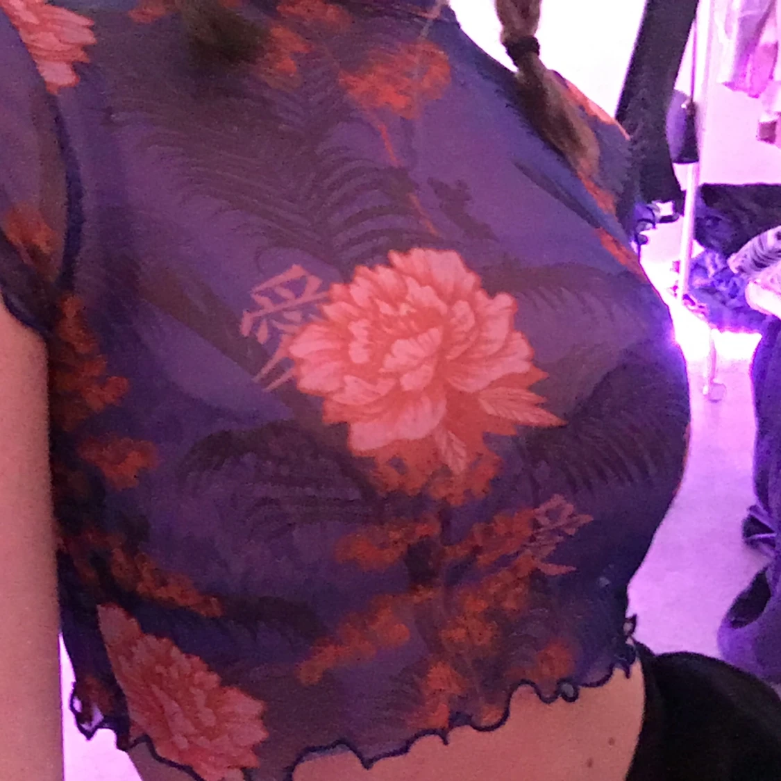 lila mesh top i orientalisk stil