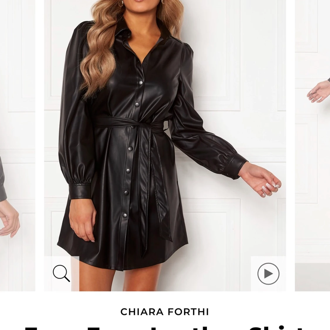 Oanvänd läder klänning - 90