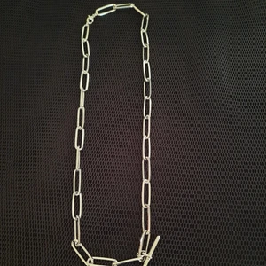 Annorlunda kedja med berlock - Du kan välja vanligt brevporto (ej spårbart, 24 kr) men då ansvarar jag inte för postens eventuella slarv, meddela direkt efter köp om du väljer detta fraktsätt. Ca 55cm. Aldrig använd, helt ny. Hund finns I hemmet. Du swishar, jag skickar.