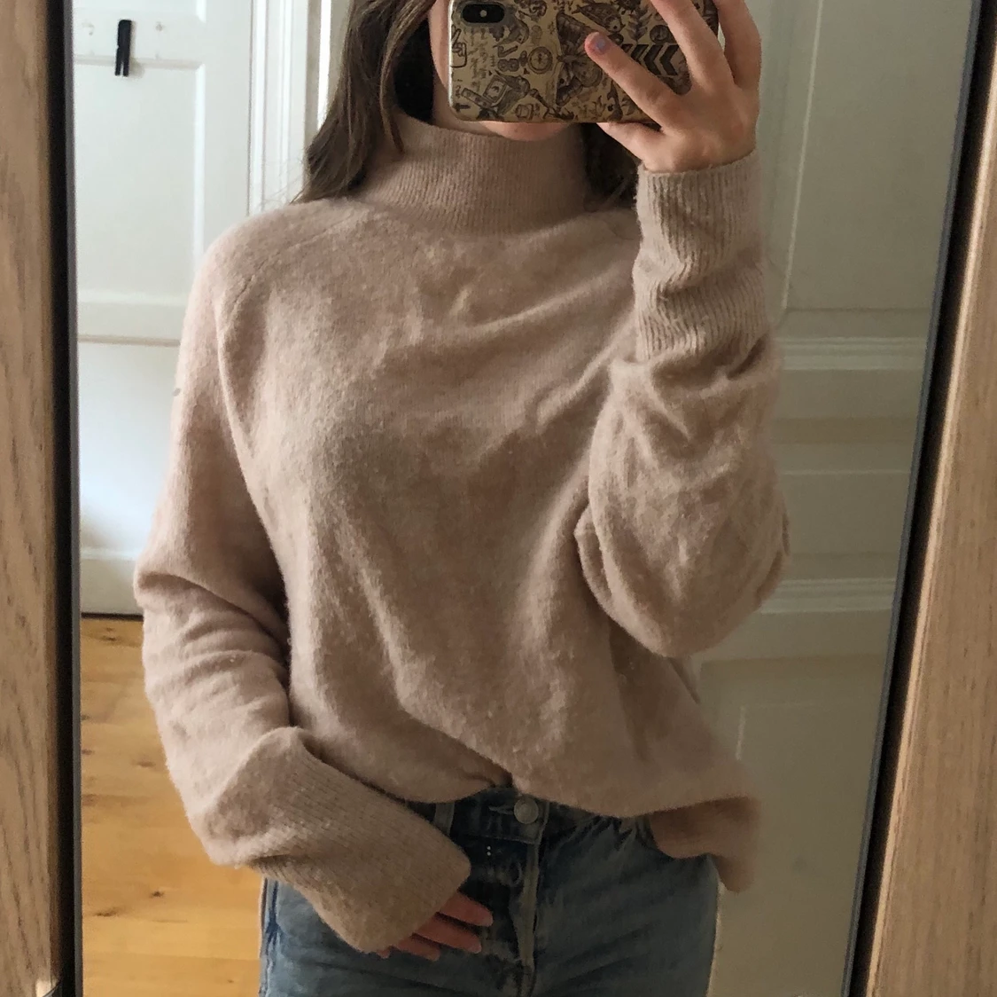 Rosa stickad tröja - 90