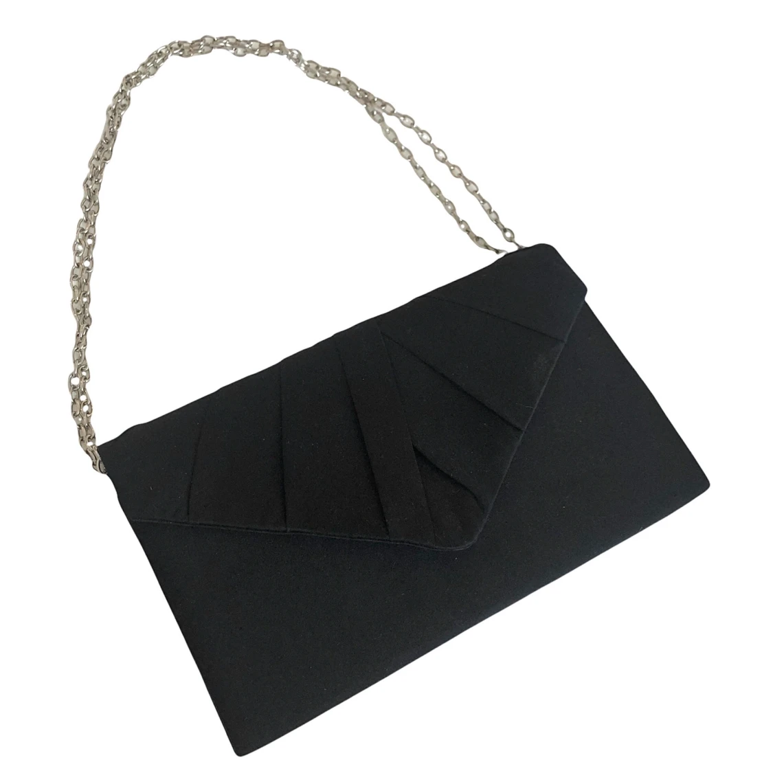 Svart satin kuvertväska