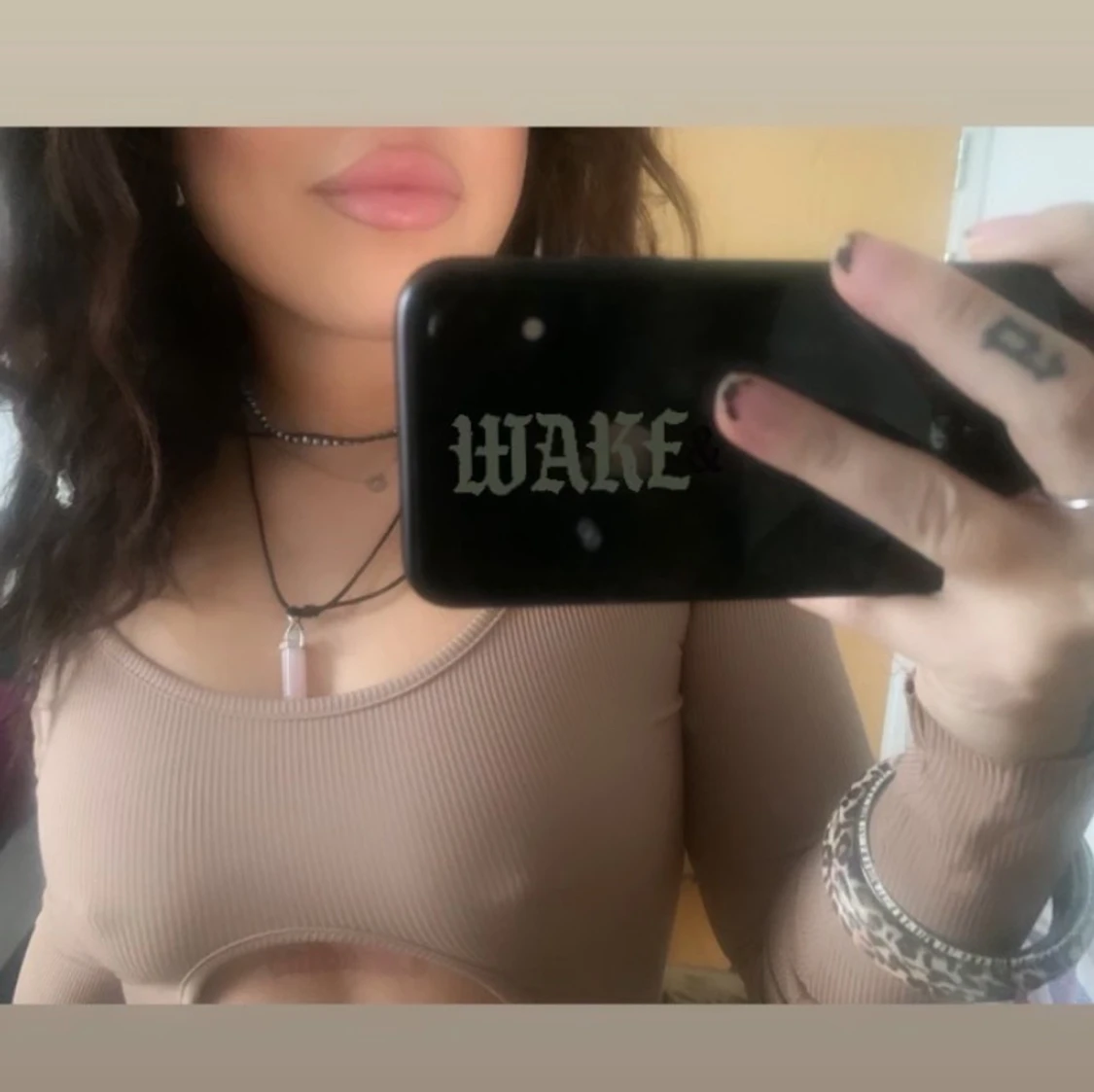 Svart/beige topp  - 90