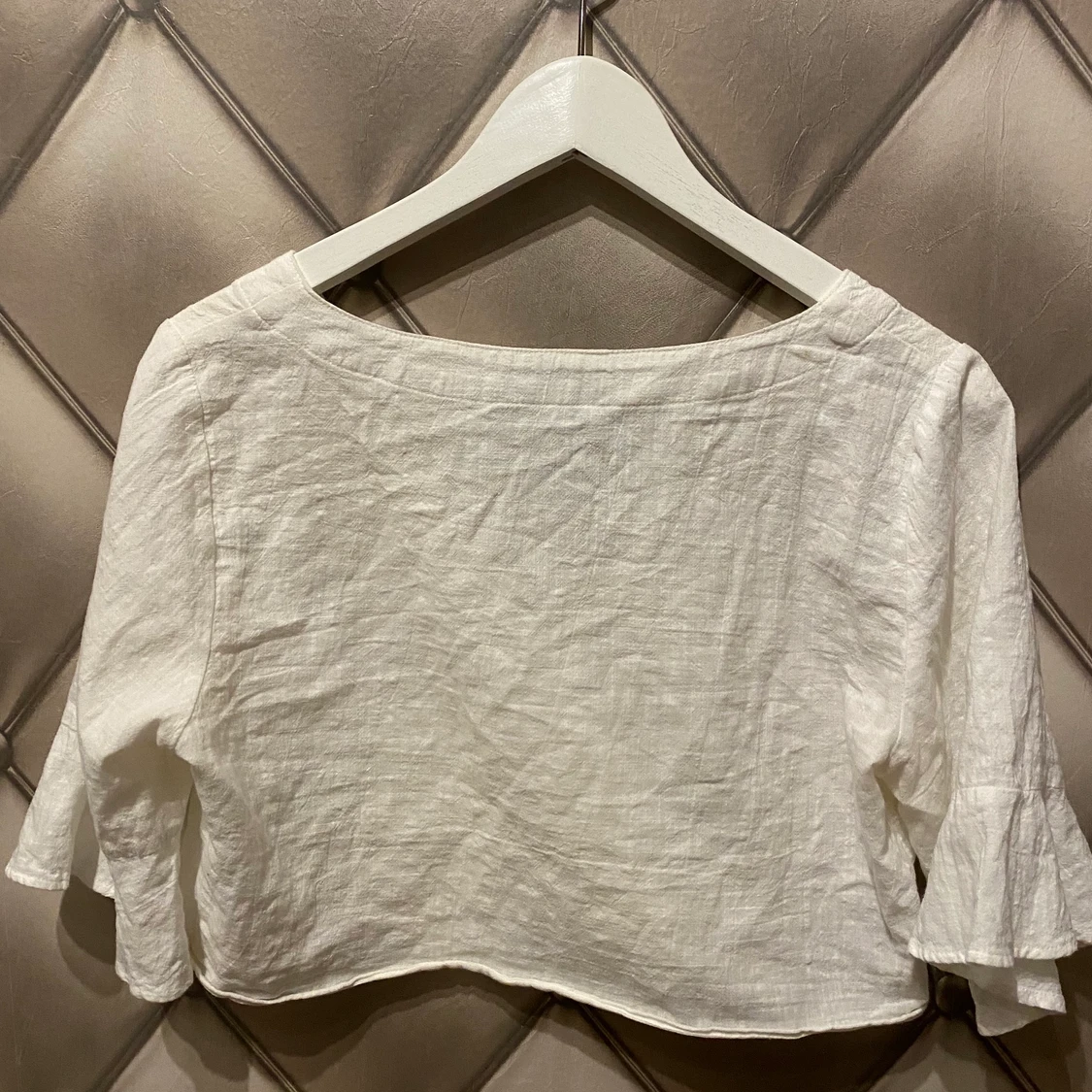 Vit linne topp - 90
