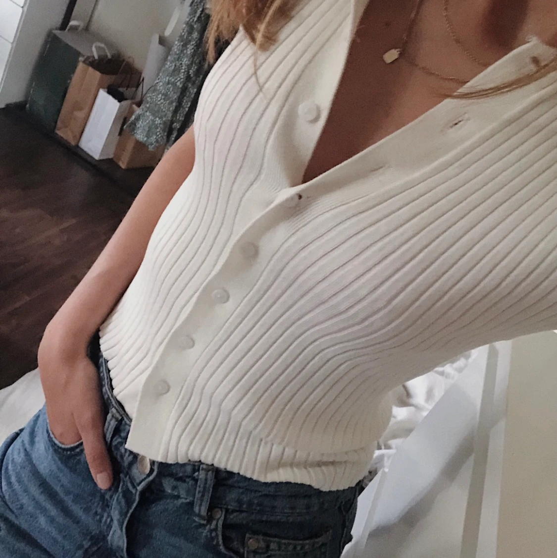 Ribbad top från Monki