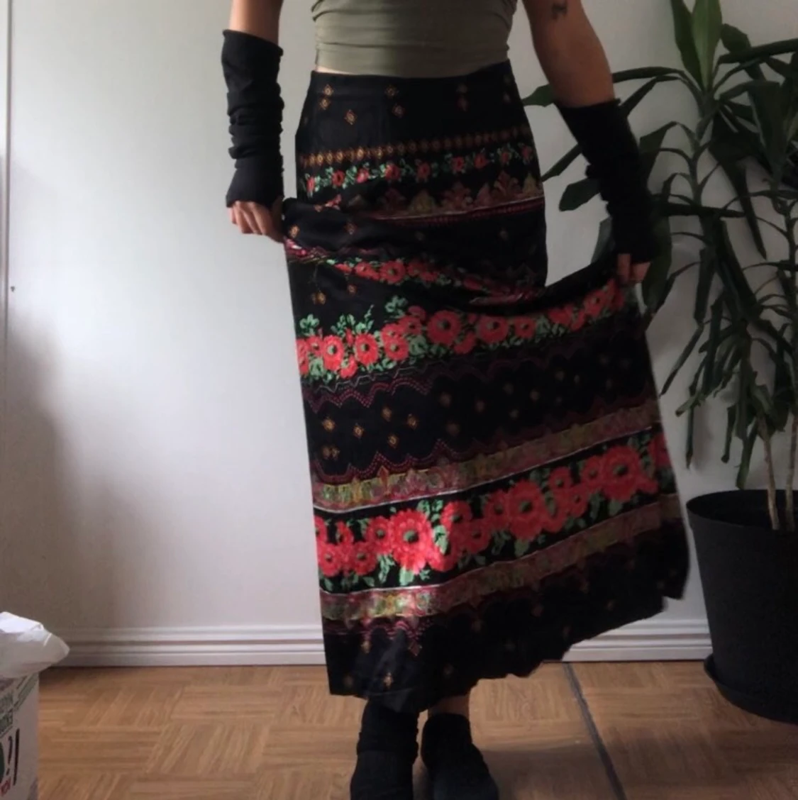 Vintage bohemisk maxi kjol  - 90