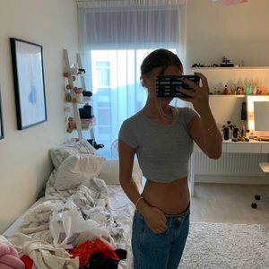 Grå t shirt med olika alternativ - Enkel genomskinlig grå t shirt som går att ha som magtröja! 