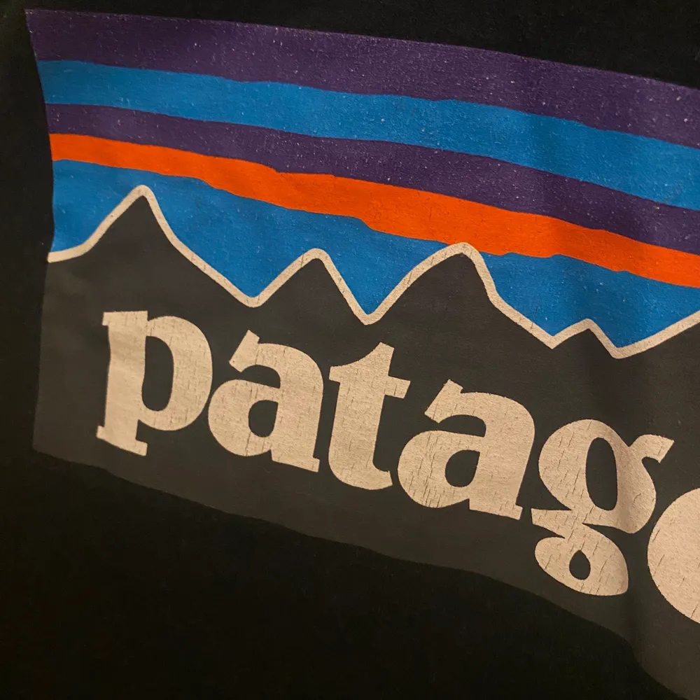 Patagonia tröja storlek S. Sparsamt använd men trycket har slits lite i tvättmaskinen, men ingenting man tänker på! Säljs i befintligt skick! Köparen står för frakt! ☺️☺️🦋🙌. Tröjor & Koftor.