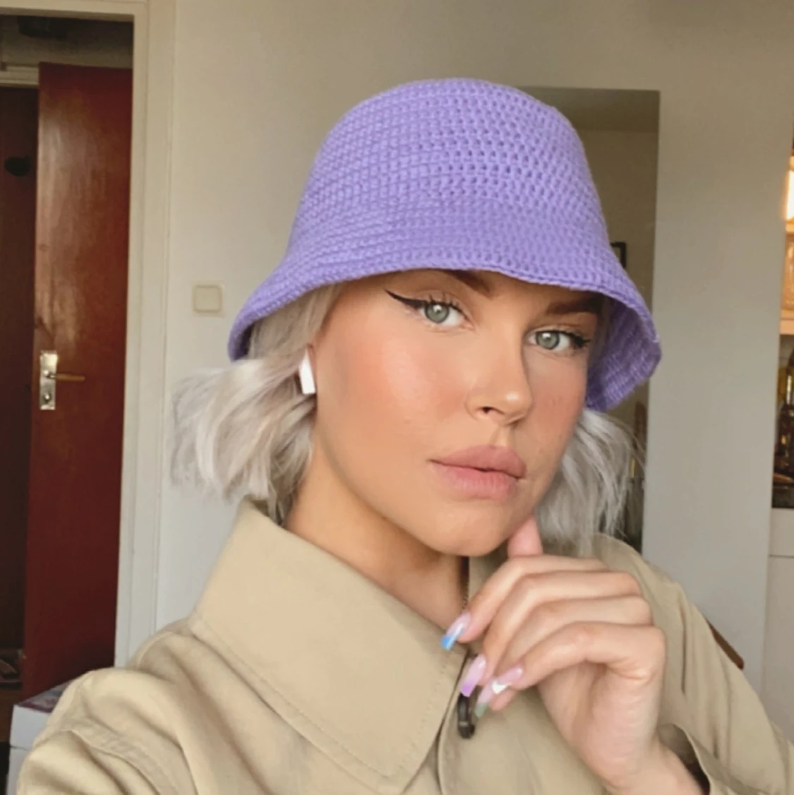 Handvirkad bucket hat - 90