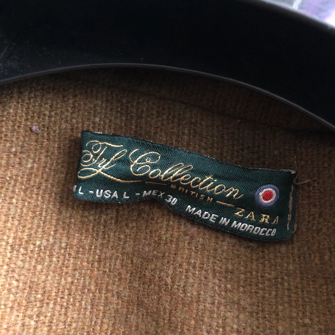 ZARA TRF British Collection Blazer Jacket Green Brown Double Breast Size L - 91