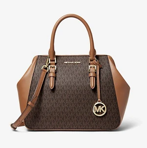 Michael kors - Intresse koll på min Mk Charlotte Satchel brun🥰  Väskan är helt ny med lappar kvar, ny priset ligger på 4300kr!  Fick den i julklapp men den har tyvärr inte kommit till användning 🎅 