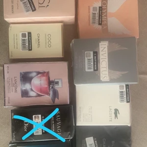 Rea Alla Original - “Si” Georgia Armani 500,   “Olimpia” Paco Rabbane 550,   “Sauvage” Dior 500,   “Blanc” Lacoste 450,  “La vie est belle” Lancôme 500  “Blue” Chanel 450  “Invictus” Paco Rabbane 500  “Coco” Channel 600 