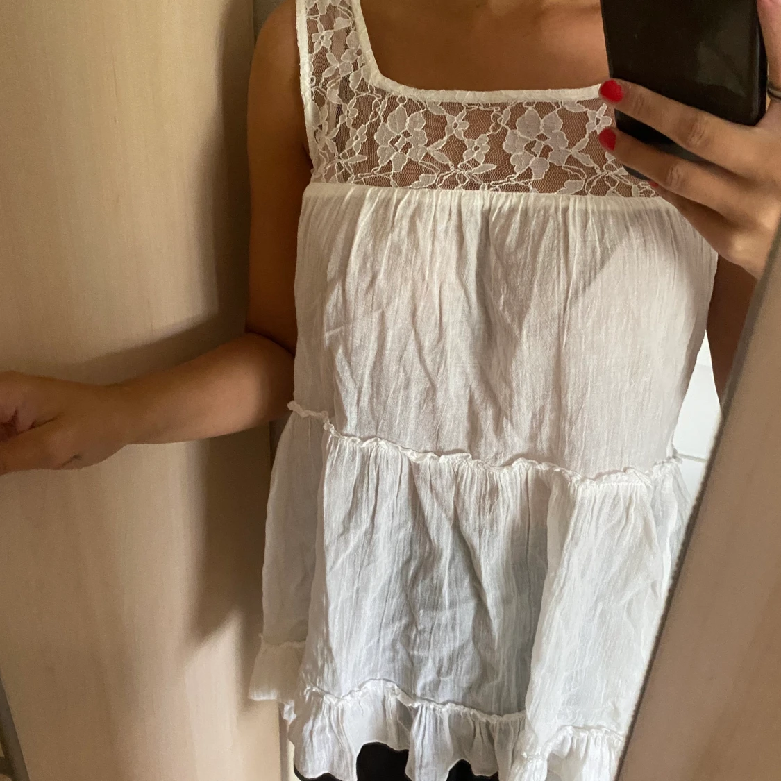 Vit spets topp  - 90