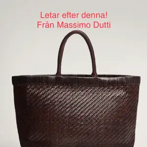 Letar efter denna flätad väska från Massimo Dutti, hör av dig om du har en som du vill sälja! 