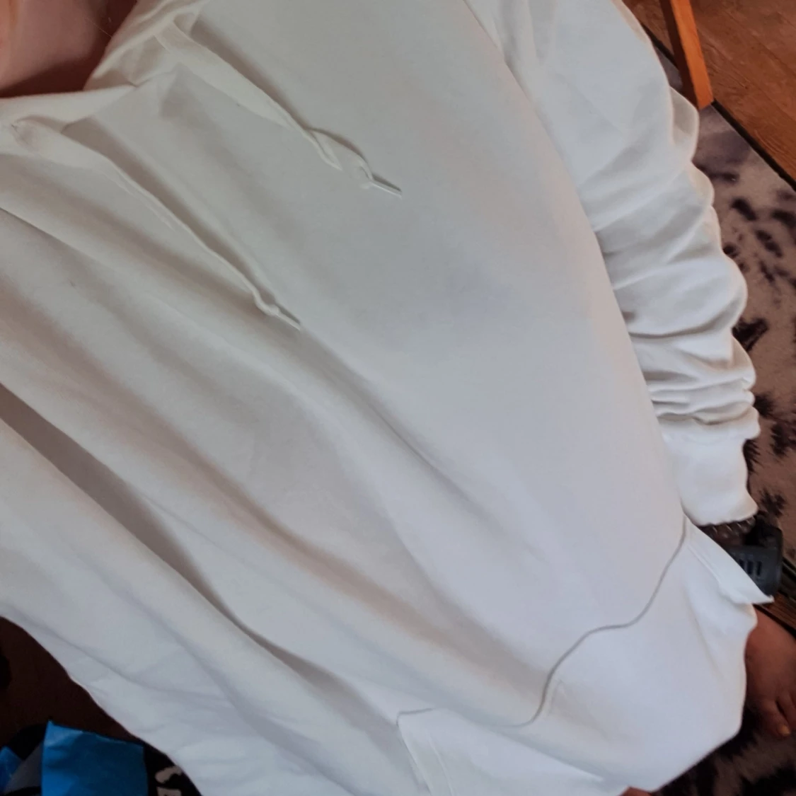 Vanlig vit hoodie - 91