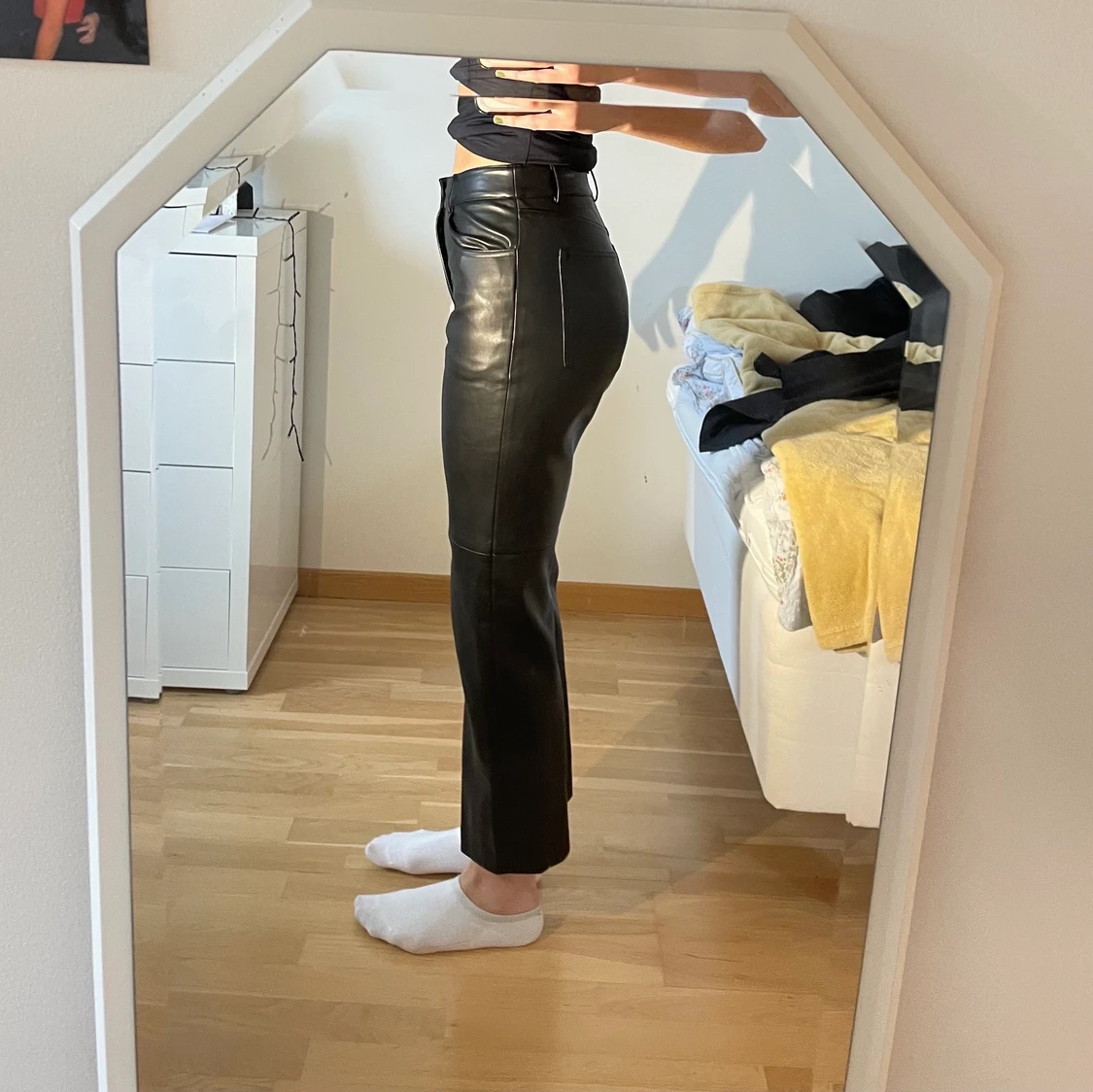 Läder imitation byxor - 90