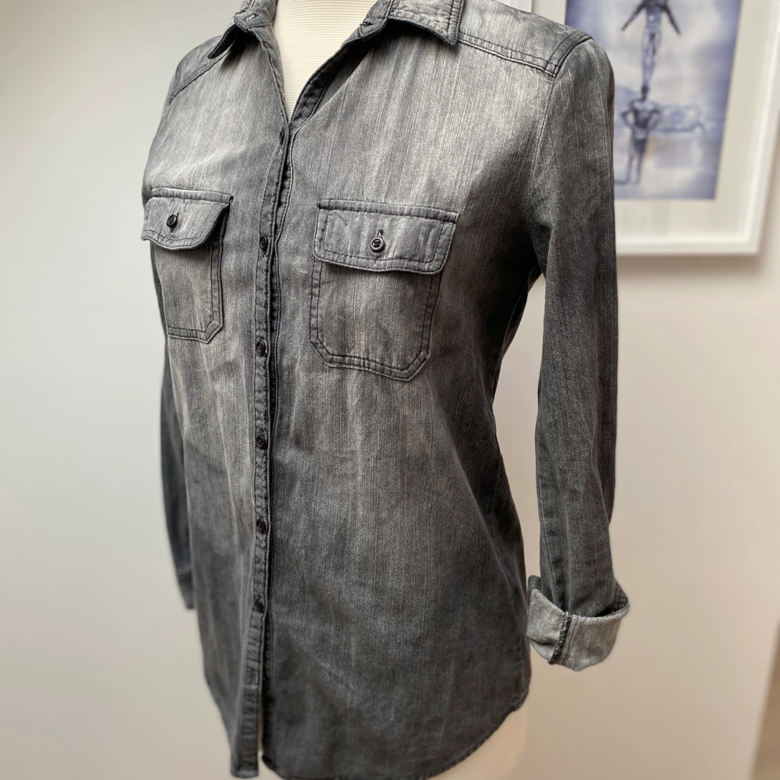 Grå jeansskjorta  - 90