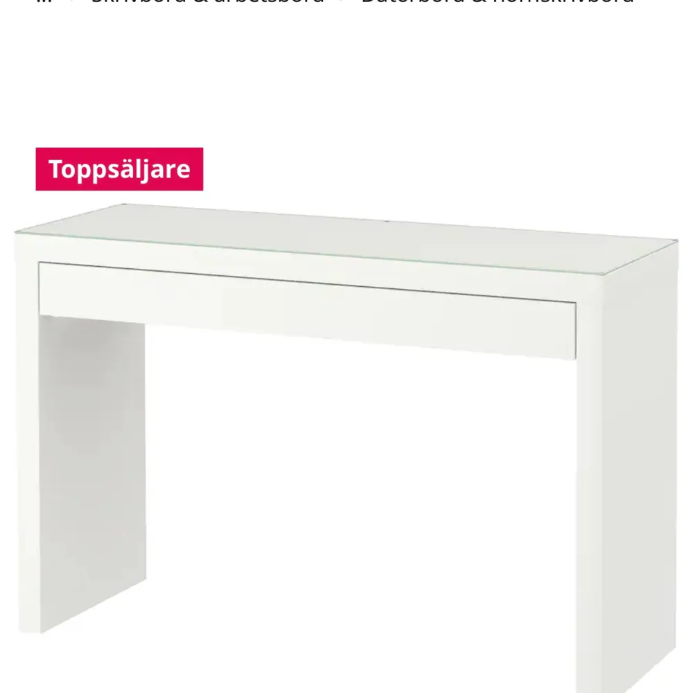 Super fint populärt sminkbord från IKEA, heter Malm. Till salu pga flytt! I jätte fint skick. Nypris: 1295:-. Hämtas i Stockholm. #sminkbord #skrivbord #smink #ikea. Övrigt.