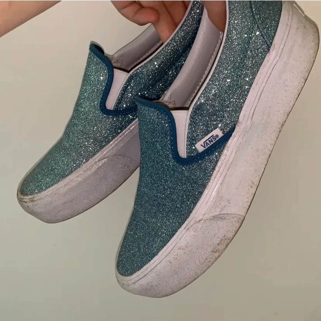 Blåa glittriga vans - 90
