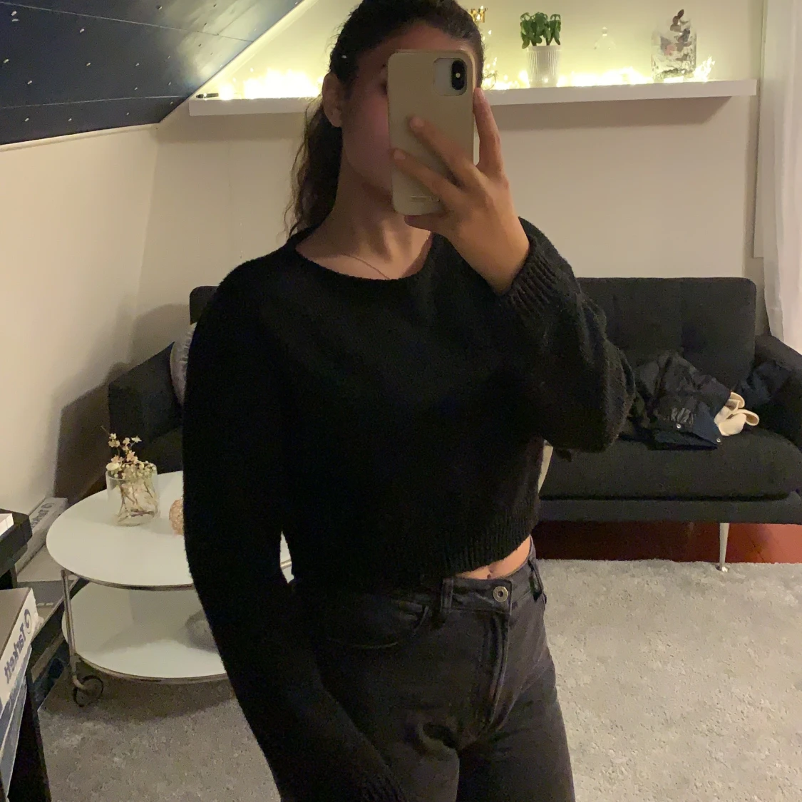 Svart stickad tröja nakd - 90