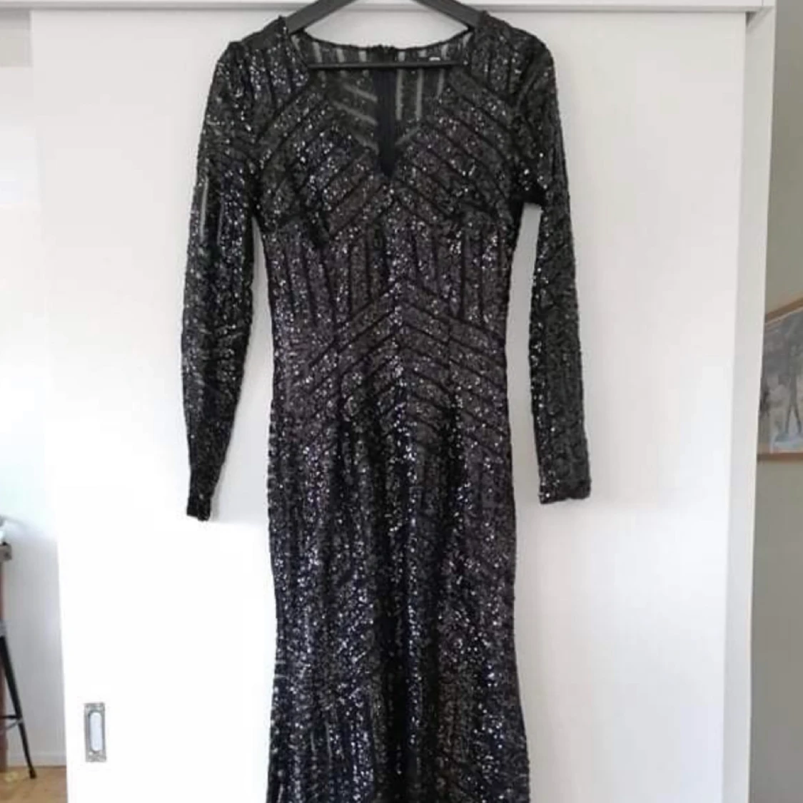 Gala klänning svart glitter  - 90