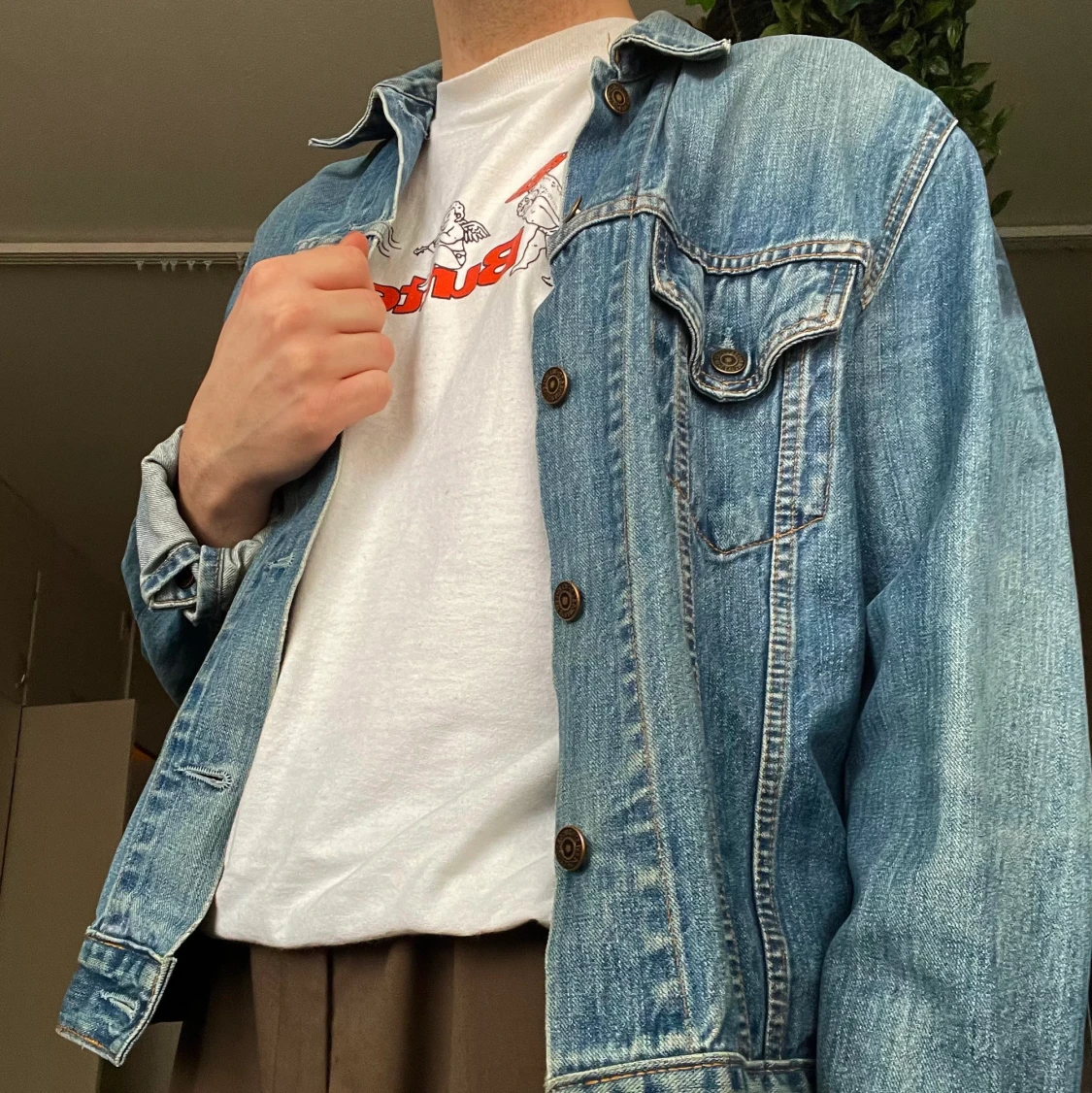 levis vintage jeansjacka i L
