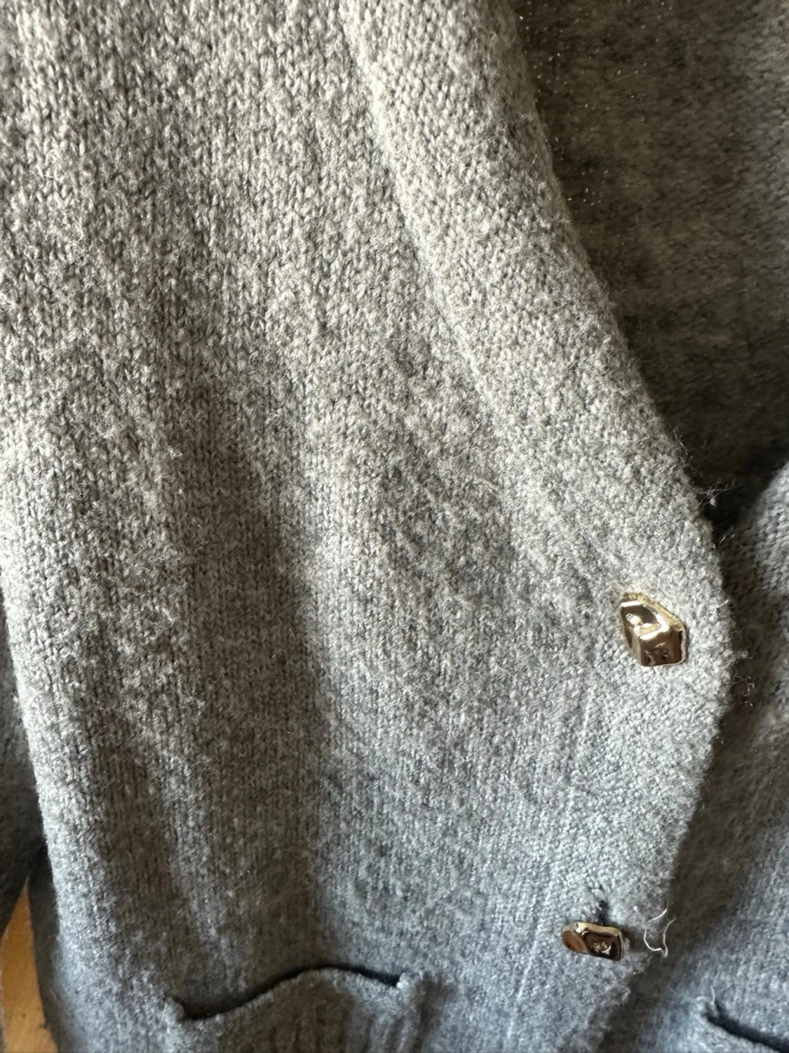Grå kofta från H&M med fickor - 3