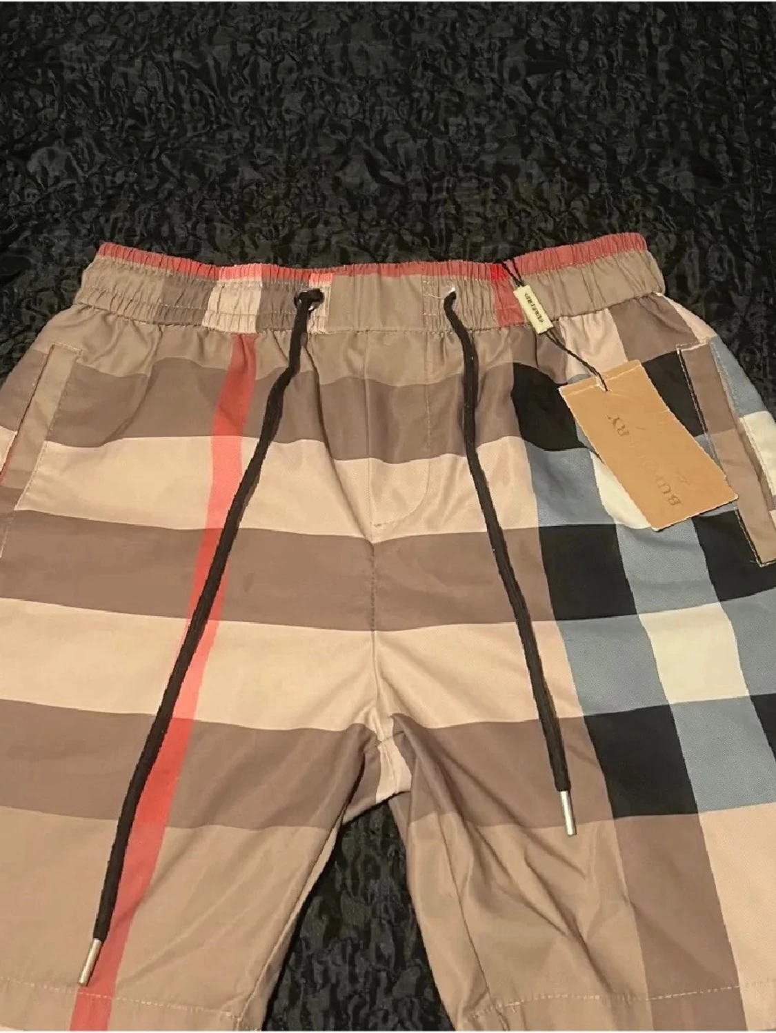 Rutiga bb shorts med snörning