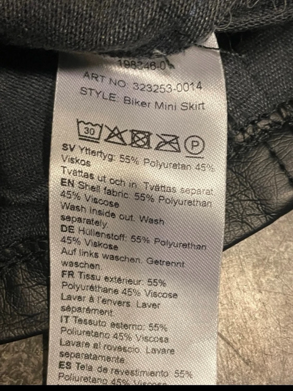 Svart biker miniskirt  med dragkedja - 4