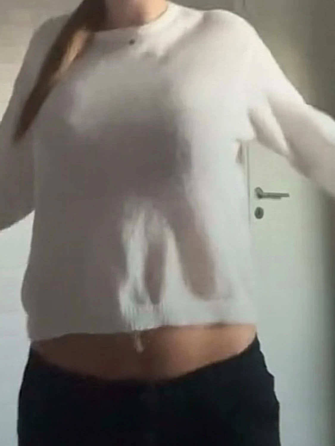 Vit  stickad tröja - 1