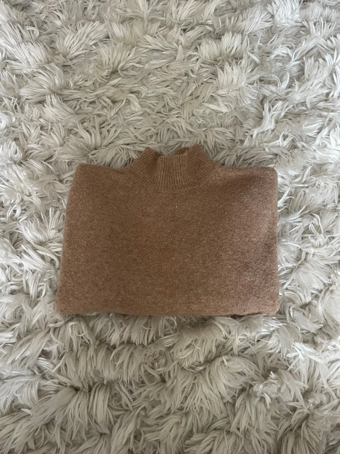 Beige stickad polotröja - 4