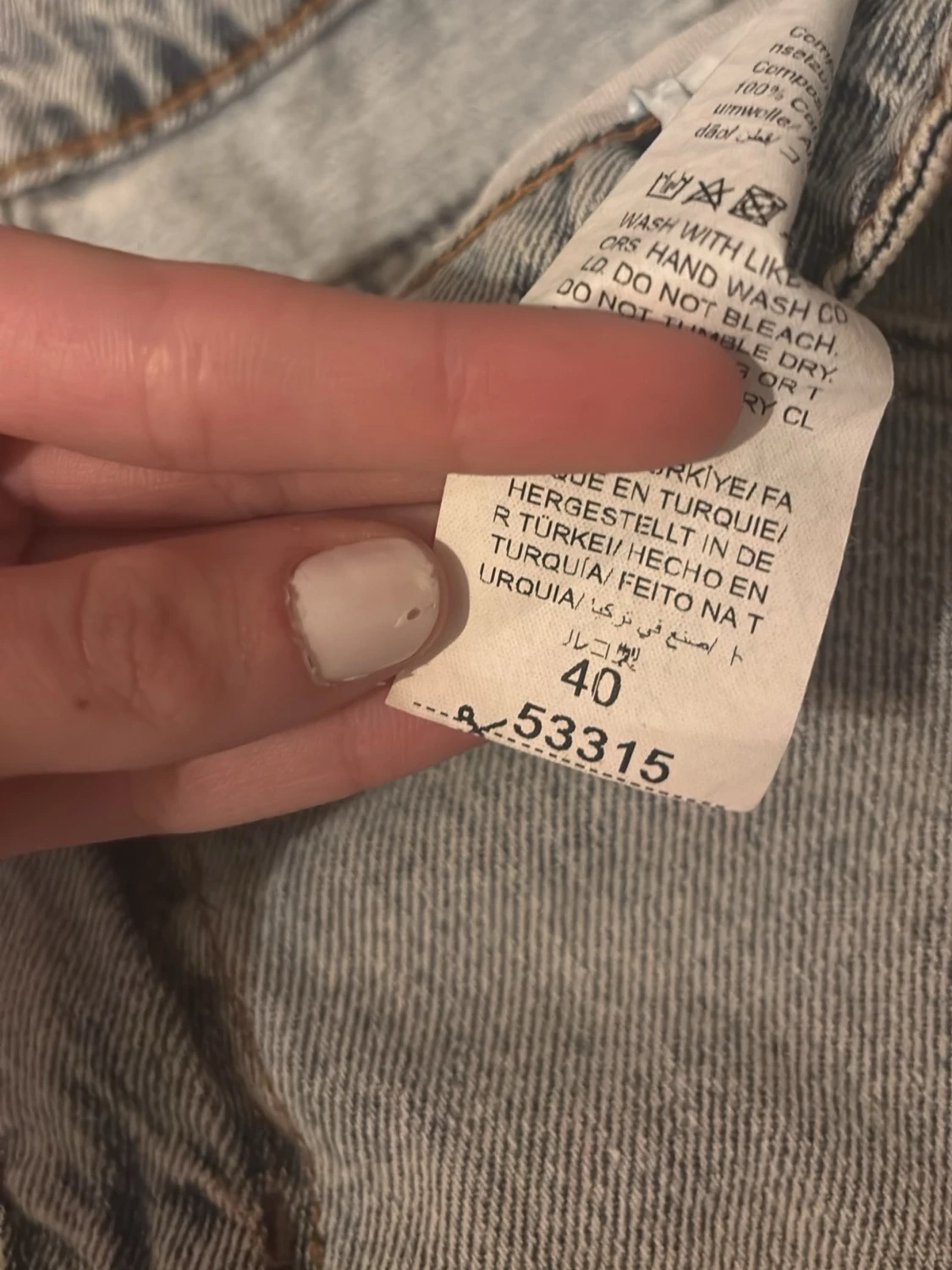 Ljusgrå denimshorts med hög midja - 2