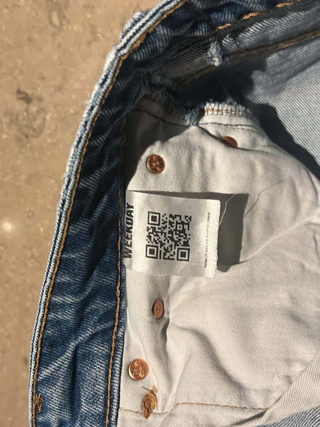 Blå raka jeans i klassisk modell - 3