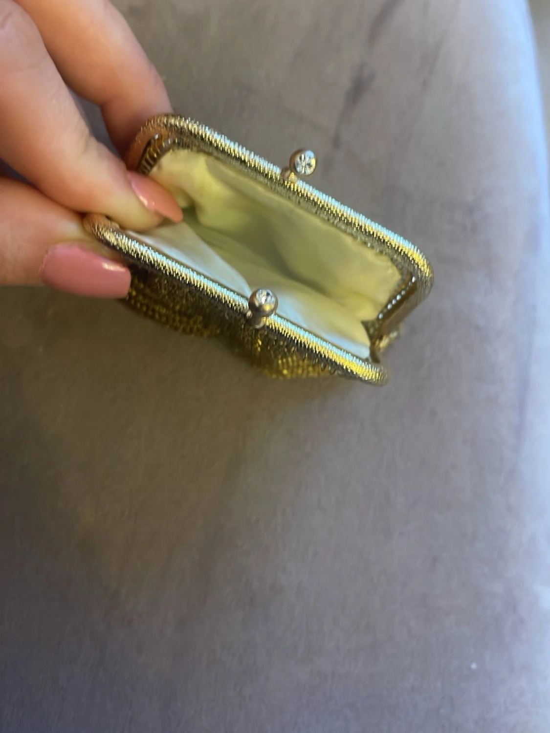 Guldig metallnät plånbok retro - 3