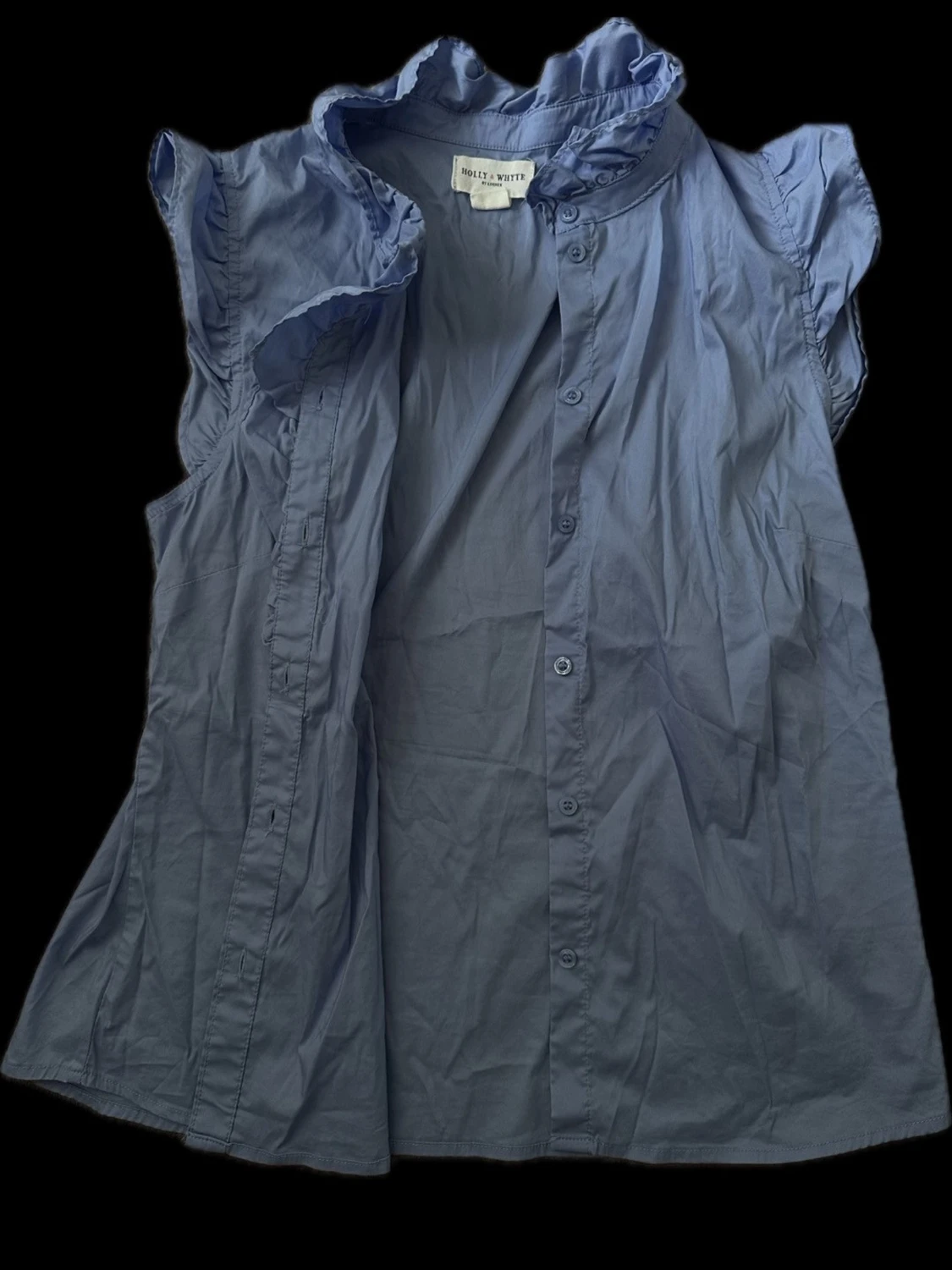  ärmlös blus med volang - 2