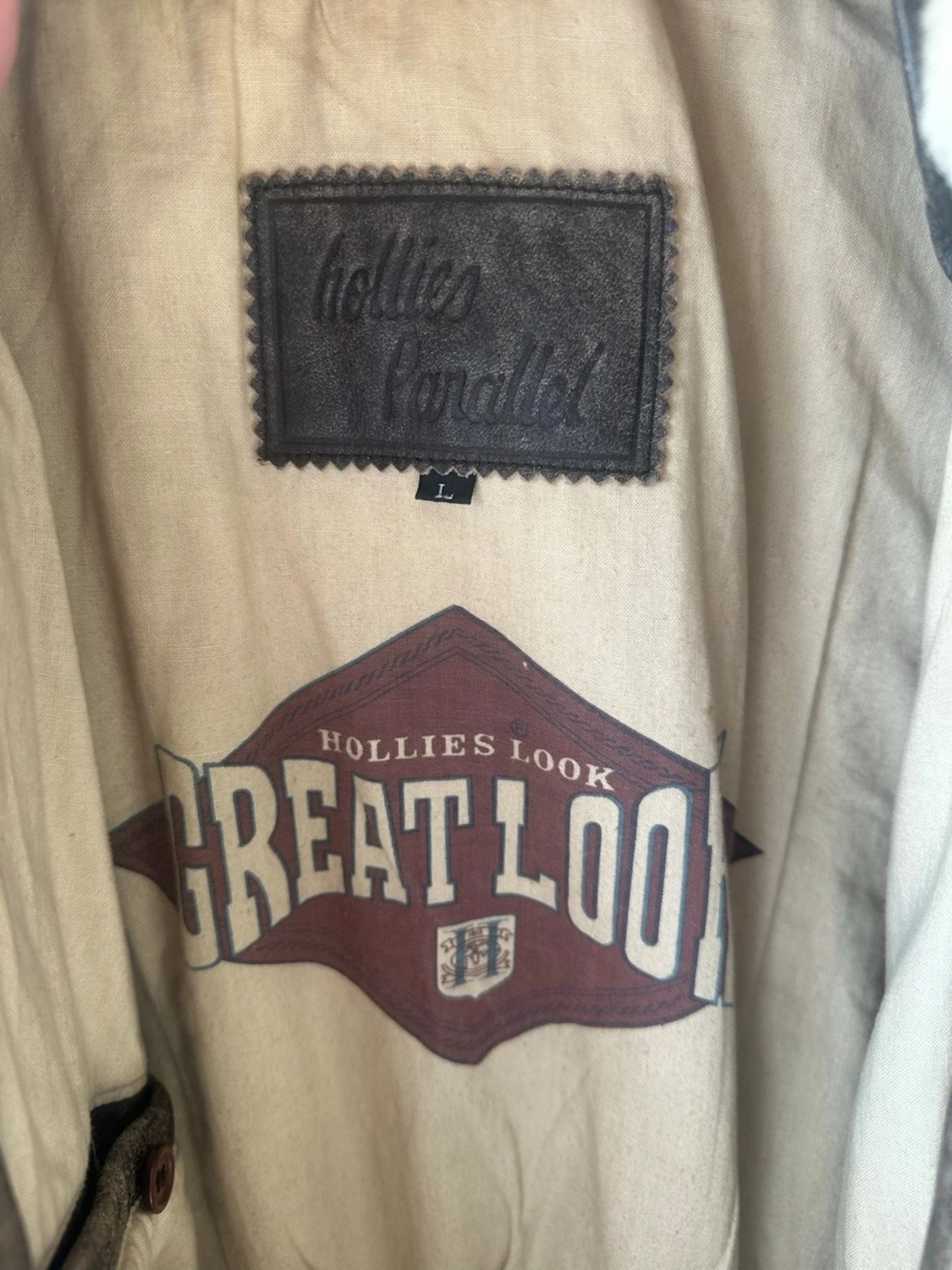 Grå/brun pälsjacka med stor krage - 2