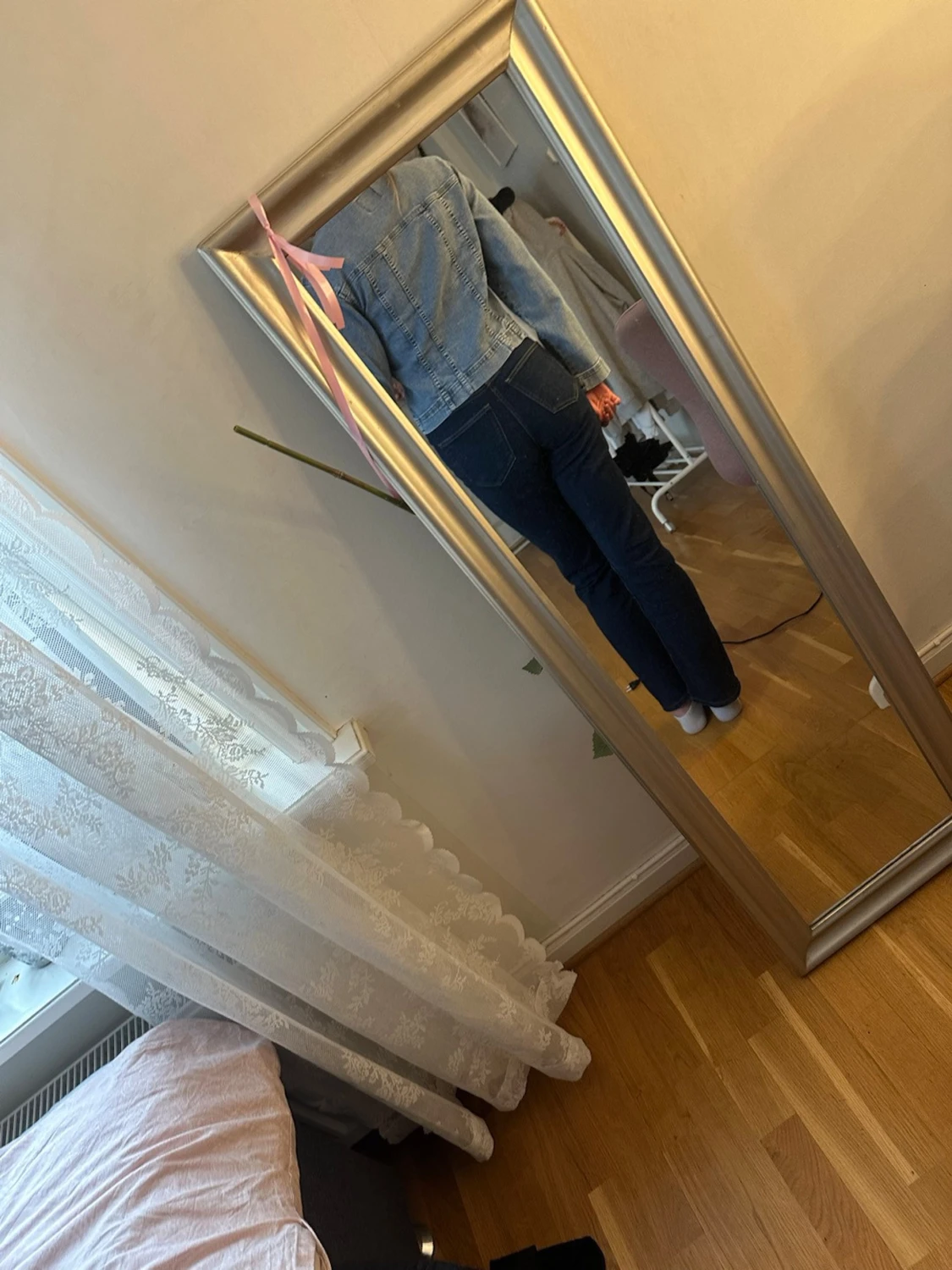 Ljusblå cropped jeansjacka - 2