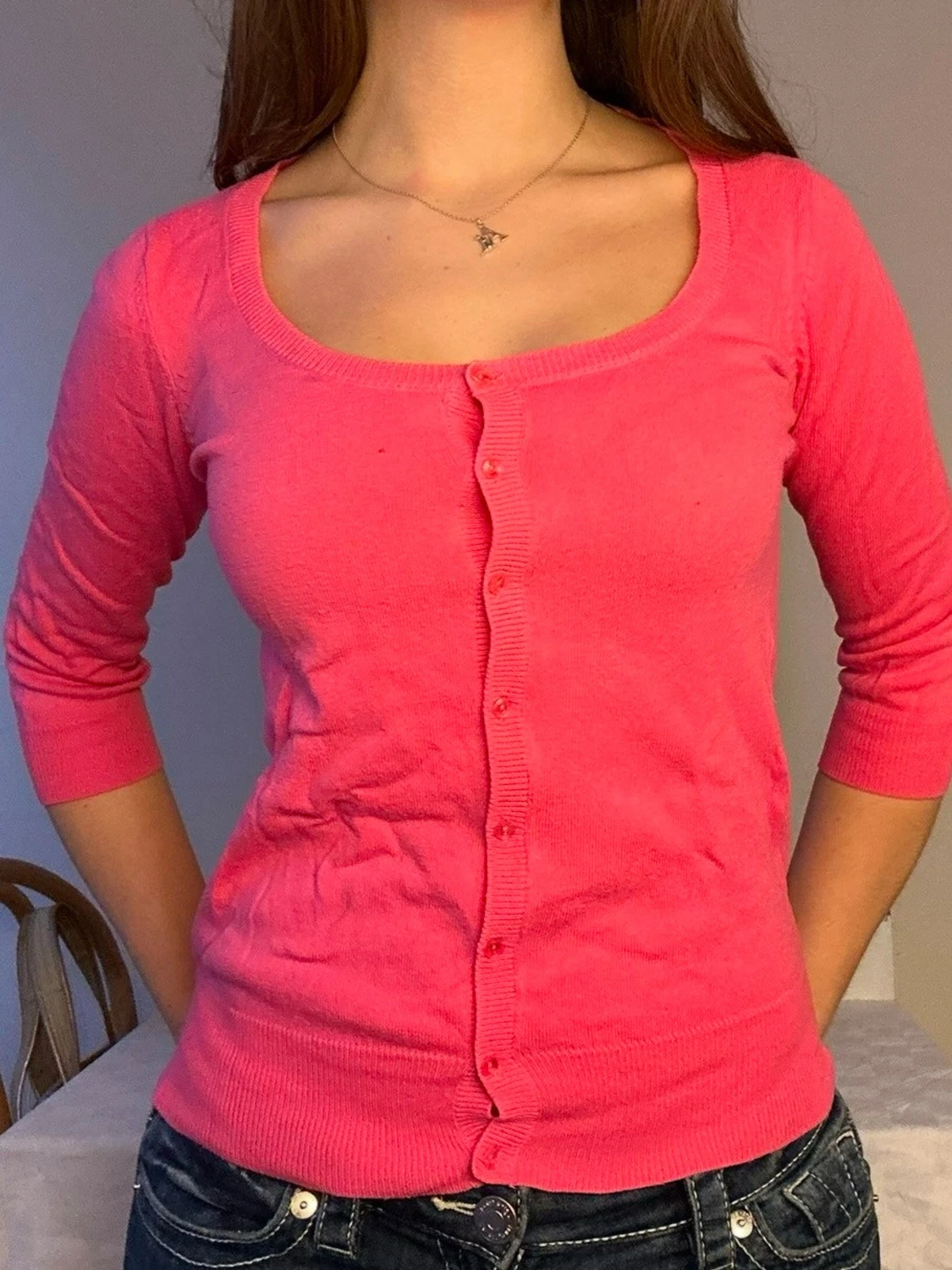 Rosa kofta med trekvartsärm🩷 - 1