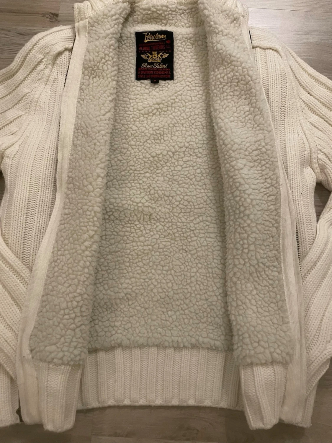 Fodrad stickad cardigan - 3