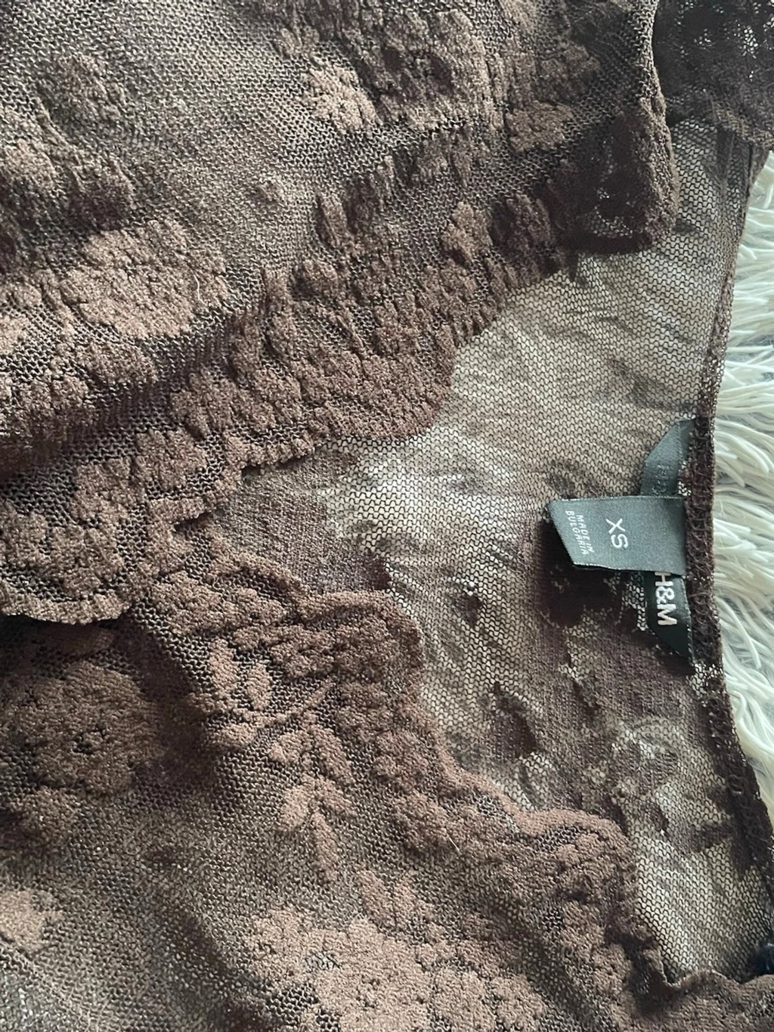 Brun babydoll spets top  från H&M - 3