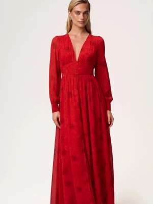 Röd blommig långklänning från Adoore - Finns inte att köpa på hemsidan längre❤️🌹ALDRIG använd - tyvärr för liten för mig Nyrpis 1695kr