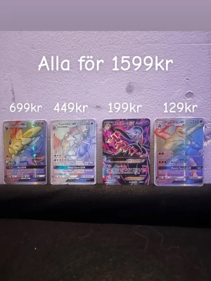 Fyra Pokémon kort - Säljer fyra Pokémon kort