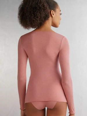 Rosa långärmad intemissmi topp - Rosa intemissmi topp färgen visar bäst på första bilden. Aldrig använt.