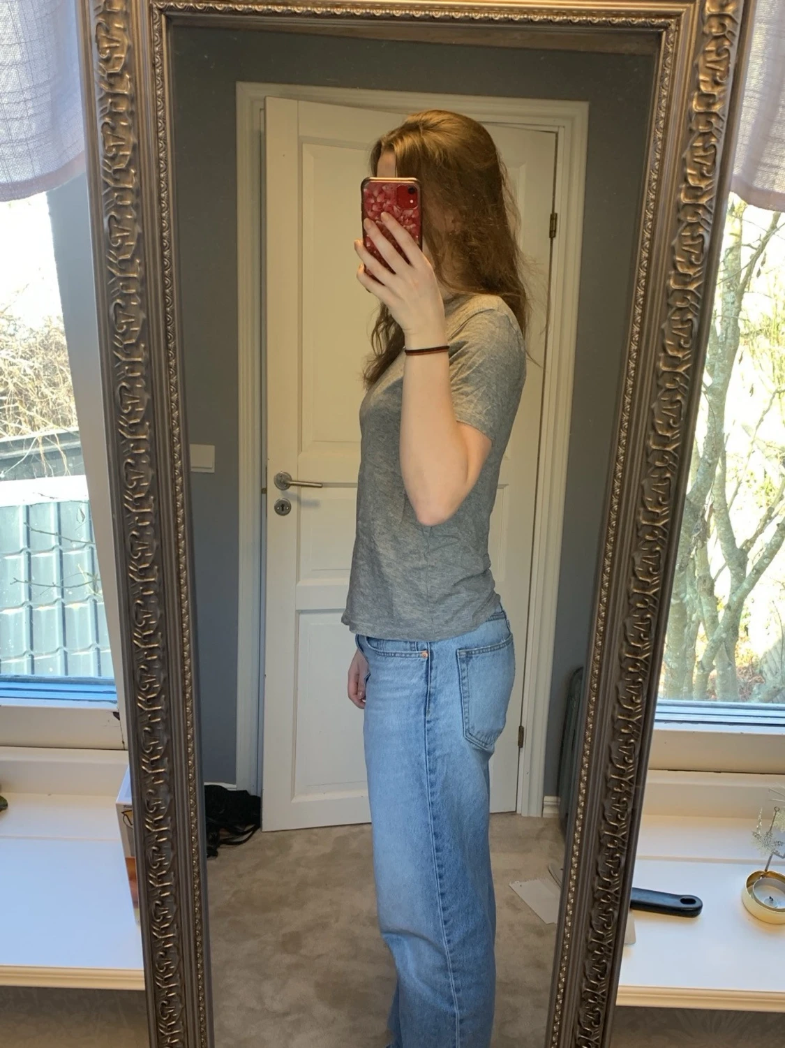 Grå basic t-shirt i bomull - 1