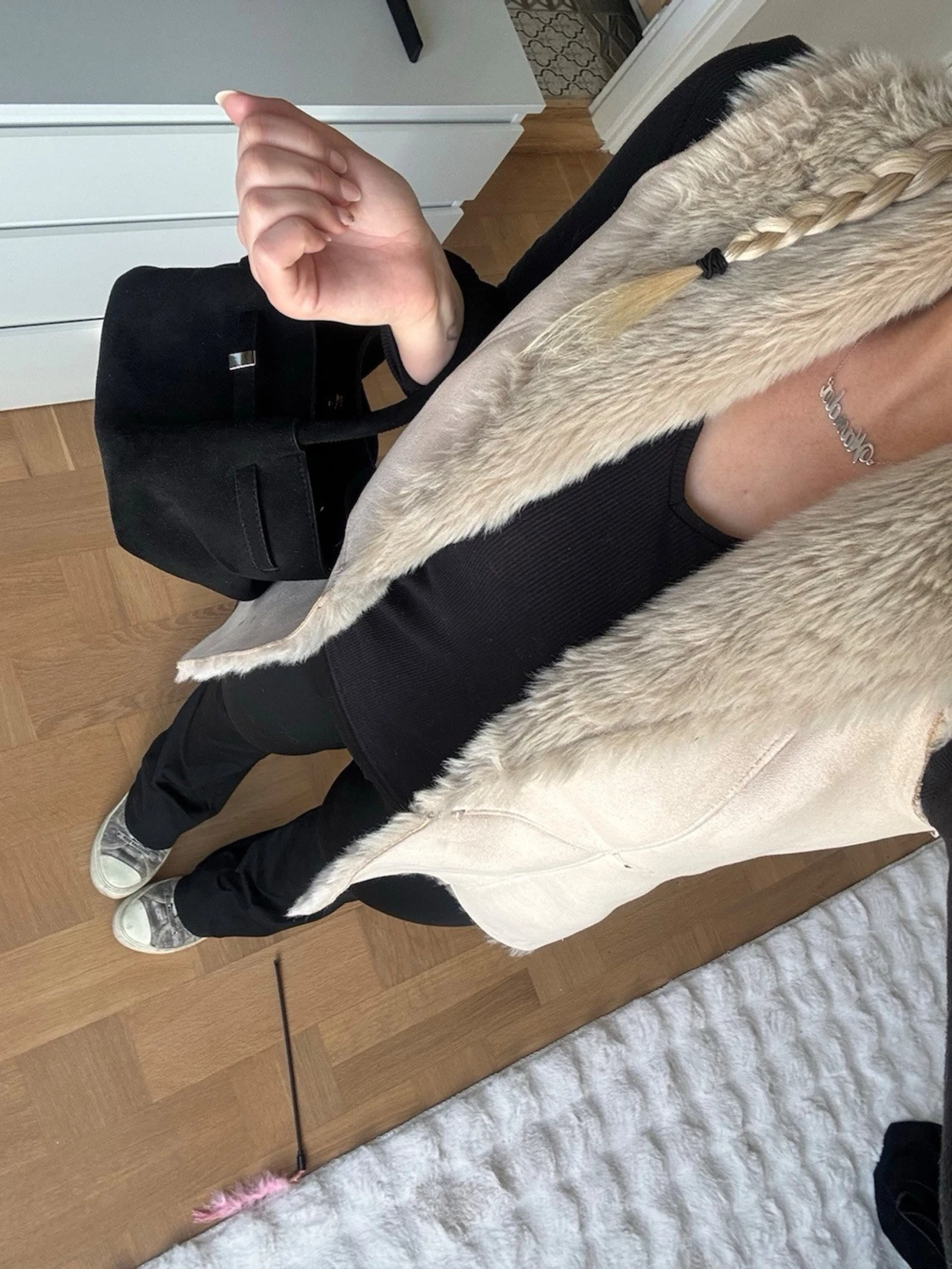 Beige pälsväst - 6